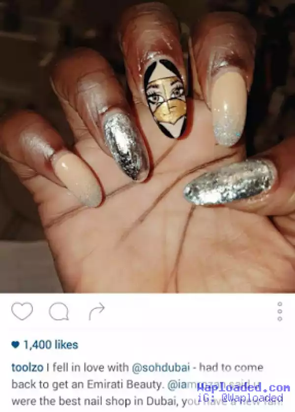 Photos: Popular OAP, Toolz, Shows Off Her Nail Art